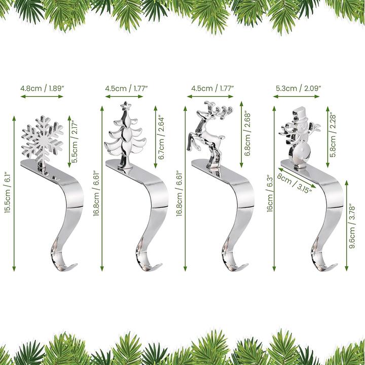 Actual product image Belle Vous Christmas stocking holder for the fireplace