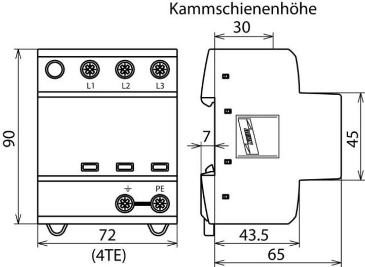 Produktbild Dehn SOEHNE anwendungsoptimierter Kombiableiter DSH TNC 255 shield