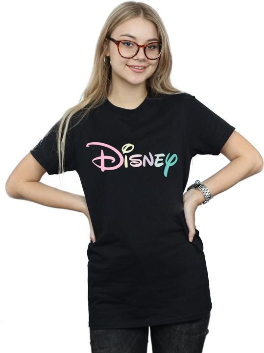 Actual product image Disney Womens/Ladies Pastel Logo Cotton Boyfriend T-Shirt (XXL)
