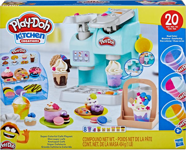 Productafbeelding Play-Doh Kitchen Creations Kneedplezier Café, Café speelset met 20 accessoires en 8 blikken