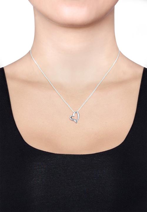 Produktbild Elli mit Herz-Anhänger Diamant (0.015 ct.) (Sterling Silber, 45 cm)
