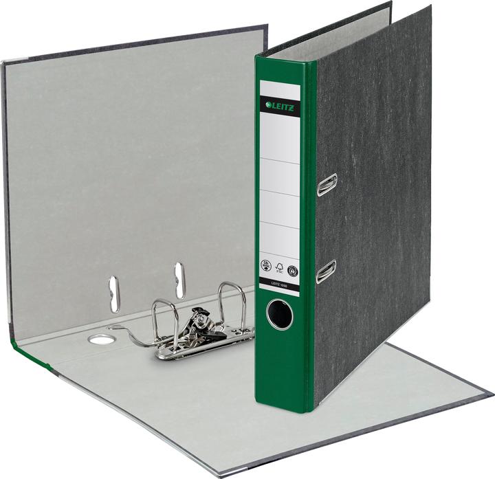 Actual product image Leitz Cloud marble folder, 180 degree, DIN A4, 52 mm, green colored spine, cardboard cover, outside m (A4, 52 mm, 1 Piece)