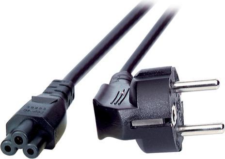 EFB Elektronik Netzleitung CEE 7/7 90°-C5 180°,schwarz, 5 m, 3 x 0.75 mm², 2.5 A / 250 V VDE geprüft (5 m)