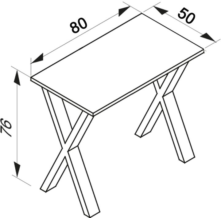 Produktbild VCM Schreibtisch Computertisch Lona X SW (80 x 50 x 76 cm)