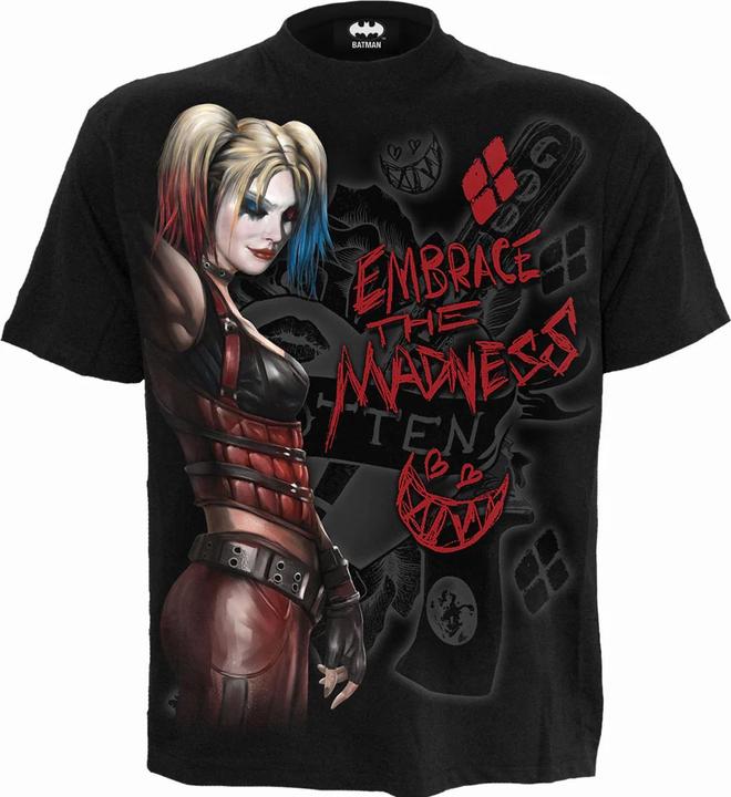 Actual product image Harley Quinn Unisex Adult Embrace Madness T-Shirt (M)