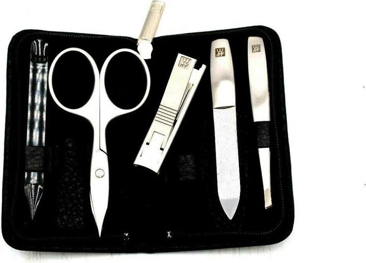 Image du produit Zwilling Étui zippé en cuir de yak noir 5 pcs.