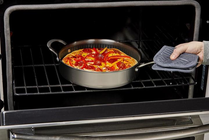 Immagine prodotto Livington Titan Pan (26.50 cm, Padella per friggere, Acciaio inossidabile, Alluminio)