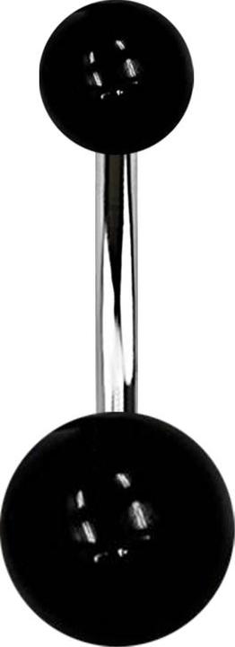 Immagine prodotto Star Piercing Banana argento con due palline nere (Acrilico, senza ottone, Acciaio chirurgico 316L)