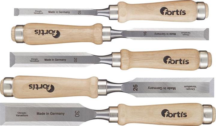 Fortis Beitelset met houten steel 5 stuks in doos