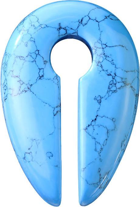 Actual product image Star Piercing Ear weight keyhole made of turquoise stone (without brass, Mineral)