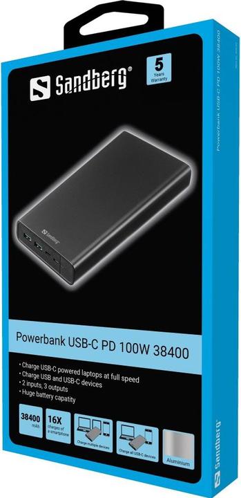 Actual product image Sandberg Powerbank (40000 mAh, 100 W, 148 Wh)