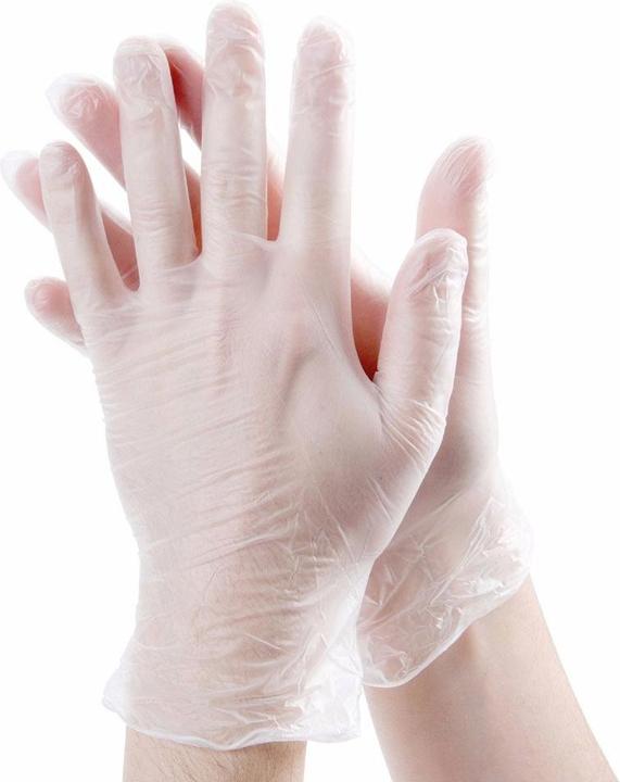 Image du produit Spitamed Gants en vinyle poudré, transparent/blanc, taille M, 5 paires par sachet (M)