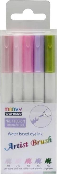 Uchida MARVY Filzstifte mit Pinselspitze Artist Brush Botanical, 5 Stk.