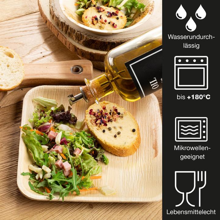 Produktbild Moritz & Moritz Palmblattgeschirr Eckig 20cm mit Besteck (75 x)