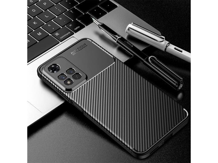Produktbild Screenguard Xiaomi Redmi Note 11 Hülle Carbon Design TPU Case (Xiaomi Redmi Note 11)