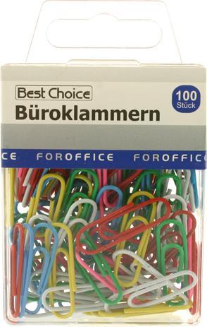 Produktbild Best Choice Büroklammern 100er bunt in PVC-BOX je 2,8cm (1 x)