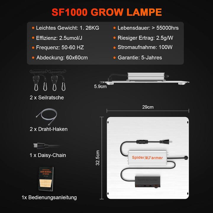 Immagine prodotto Spider Farmer SF1000 (LED, 240 V)