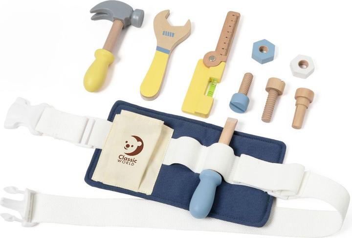 Actual product image Classic World Wooden tool belt, 10 pcs.