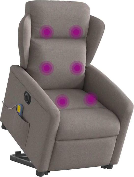 Image du produit VidaXL Fauteuil de massage électrique releveur Taupe Tissu