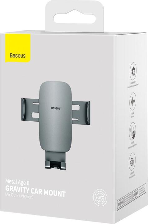 Immagine prodotto Baseus Metal Age II Supporto auto gravitazionale su griglia di ventilazione (grigio)