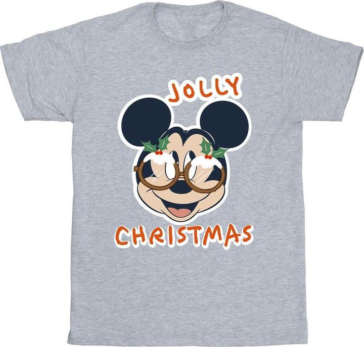 Disney Mickey Mouse Jolly Christmas Glasses TShirt (XL)