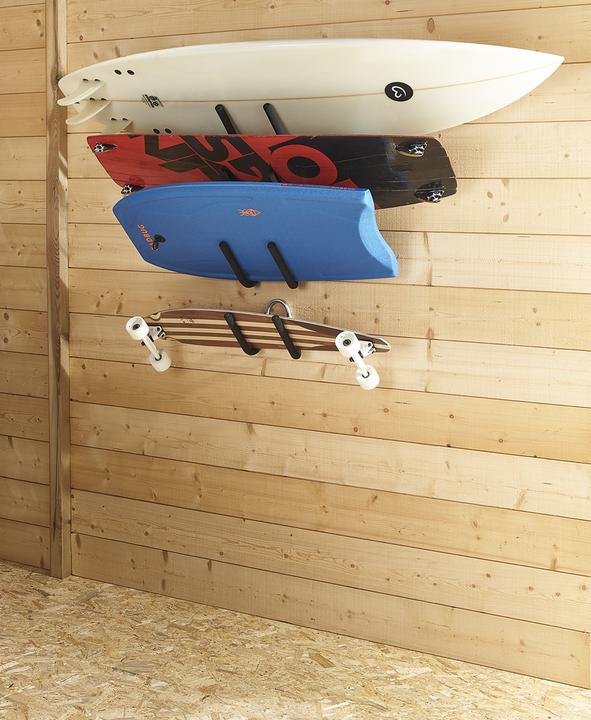 Produktbild Mottez Haken für Surf- und Skateboards verzinkt mit Schaumstoff