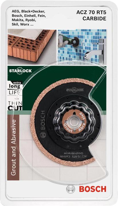 Immagine prodotto Bosch Professional Zubehör Lama a segmenti Starlock Carbide-RIFF a taglio stretto ACZ 70 RT5, 70 mm