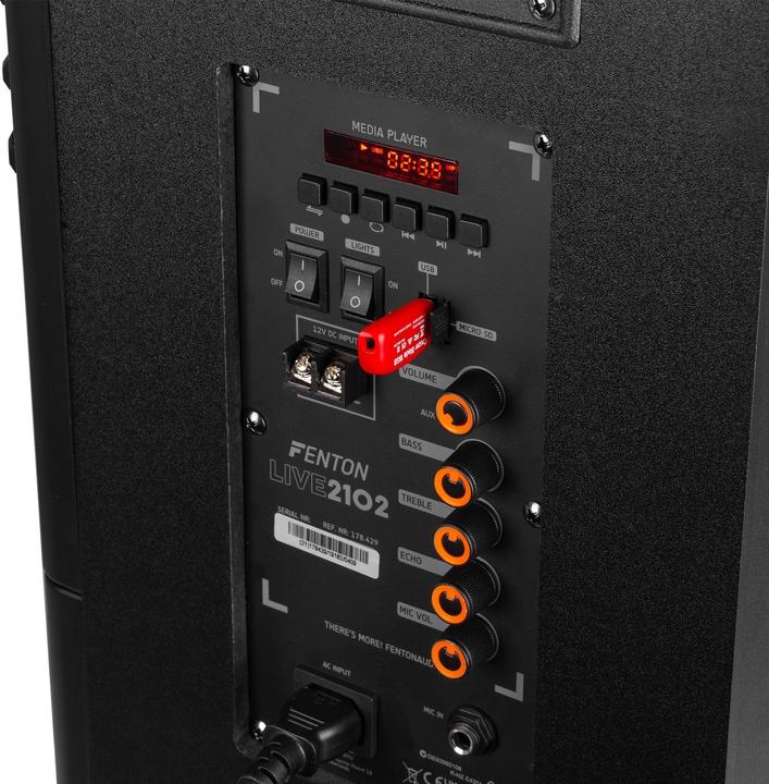 Immagine prodotto Fenton Party speaker - LIVE2102 Partystation met Bluetooth en lichteffecten - Met (Attivo)