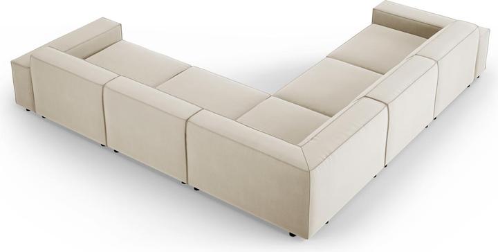 Actual product image Micadoni Velvet Symmetrical Corner Sofa, "Jodie", 6 Seats, 287x287x70Made in Europe (Corner sofa)