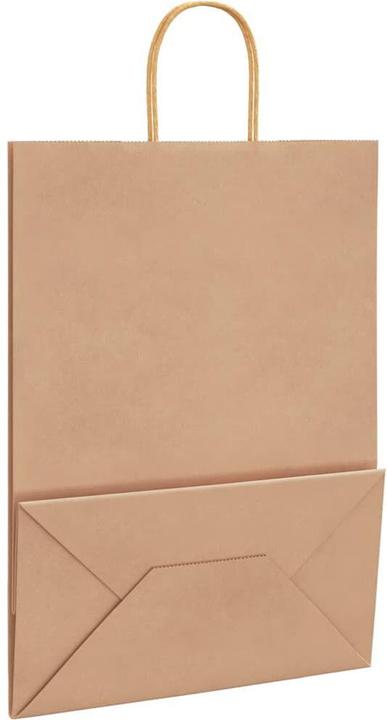 Produktbild VidaXL Kraftpapiertüten 250 Stk. mit Henkel Braun 32x17x44 cm Papiertüte (Geschenktüte, 250 x)