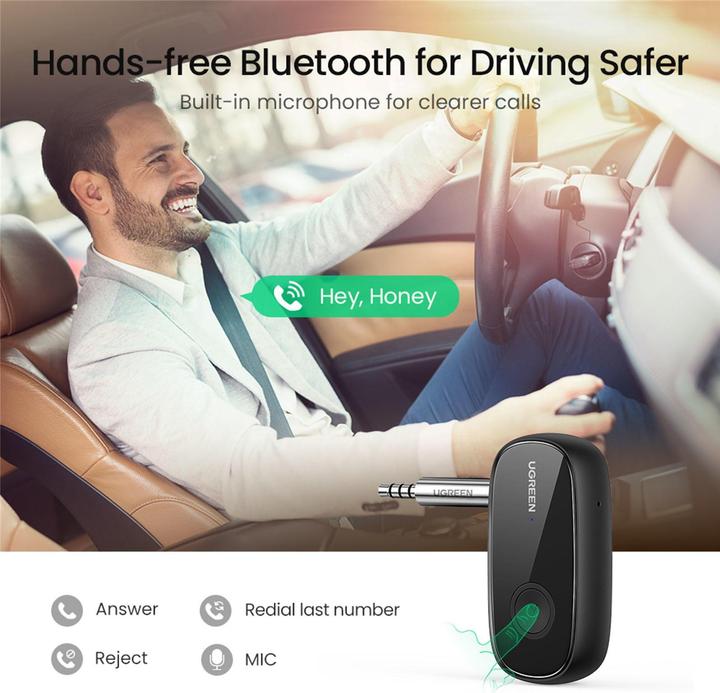 Image du produit Ugreen Adaptateur voiture Bluetooth 5.0 Aux (Récepteur)