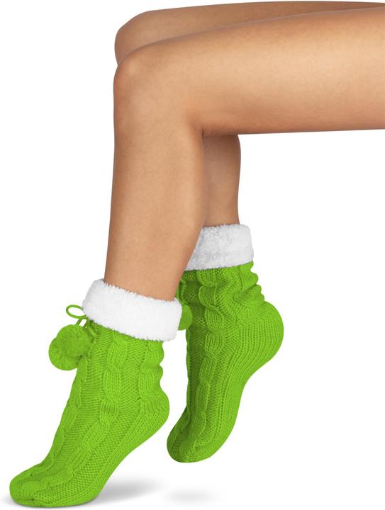 Image du produit Normani Chaussons en tricot avec pompon et ABS (Une unité par pack, 40 - 44)
