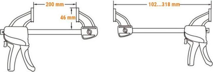 Actual product image Kendo One-hand quick-release clamp 200 (200 mm)