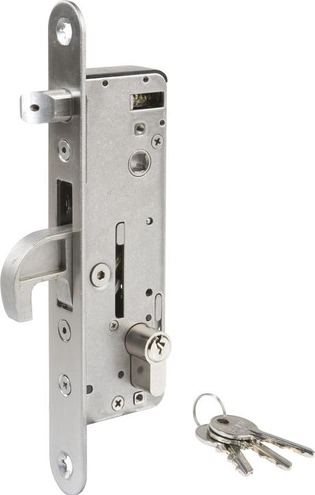 Locinox Tubular frame lock H-metal with hook bolt, DM 35, PZ 92, round forend, stainless steel