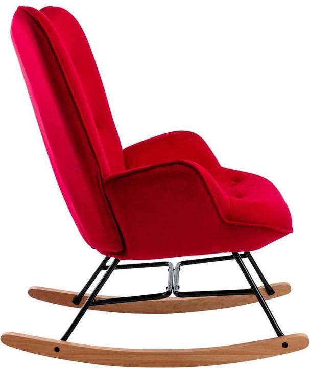 Image du produit CLP fauteuil à bascule Sanka velours, rouge
