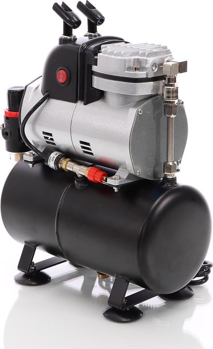 Produktbild Wiltec Airbrush Kompressor AF189 Lufttank Wasserabscheider Druckminderer Manometer