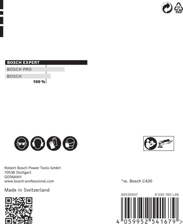 Actual product image Bosch Professional Zubehör EXPERT C470 Abrasive paper for delta sander, 93 mm, G 240, 5 pcs. (240)