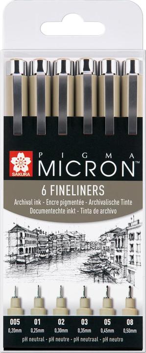 Image du produit Sakura Pigma Micron (Noir, 6 x)