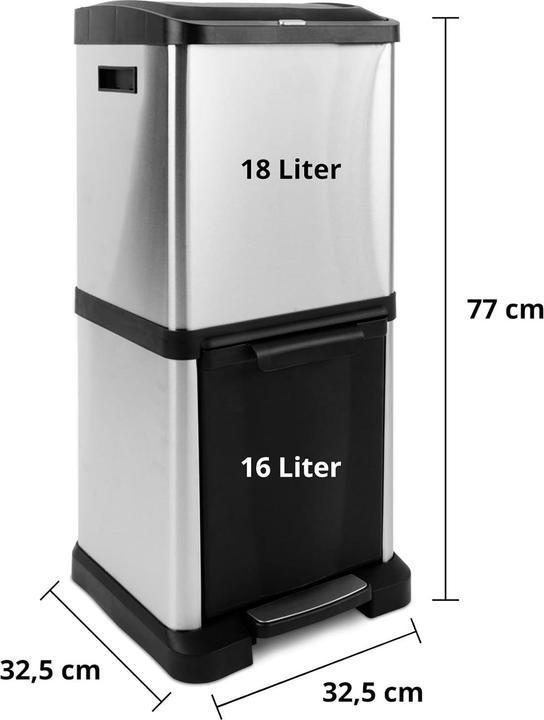 Produktbild Karat Mülleimer mit 2 Kammern (34 l)