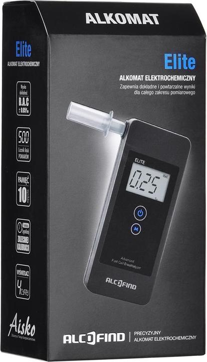 Immagine prodotto Hi-tech medical ALCOFIND ELITE Etilometro Nero Sensore elettrochimico al platino Display incorporato