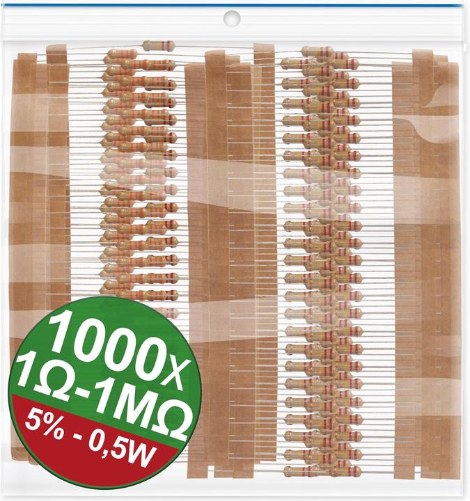 Produktbild Quadrios 22P106 Kohleschicht-Widerstand Sortiment axial bedrahtet 0.5 W 5 % 1 Set