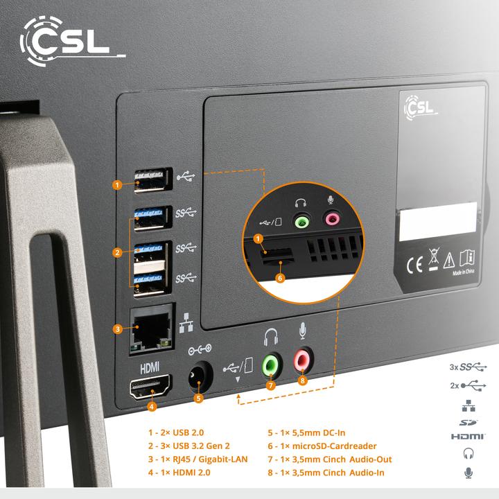 Produktbild CSL All-in-One-PC Unity F27B-ALS, QWERTZ Layout (DE) (16 GB, 1000 GB)