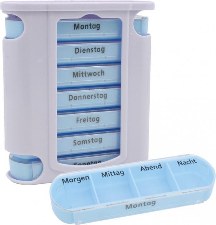 MGA PILLENBOX, Medizinbox mit Abteilen seit Wochen, 1 Stück