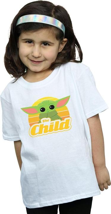 Actual product image Star Wars Girls The Mandalorian The Child Retro Cotton T-Shirt (104)