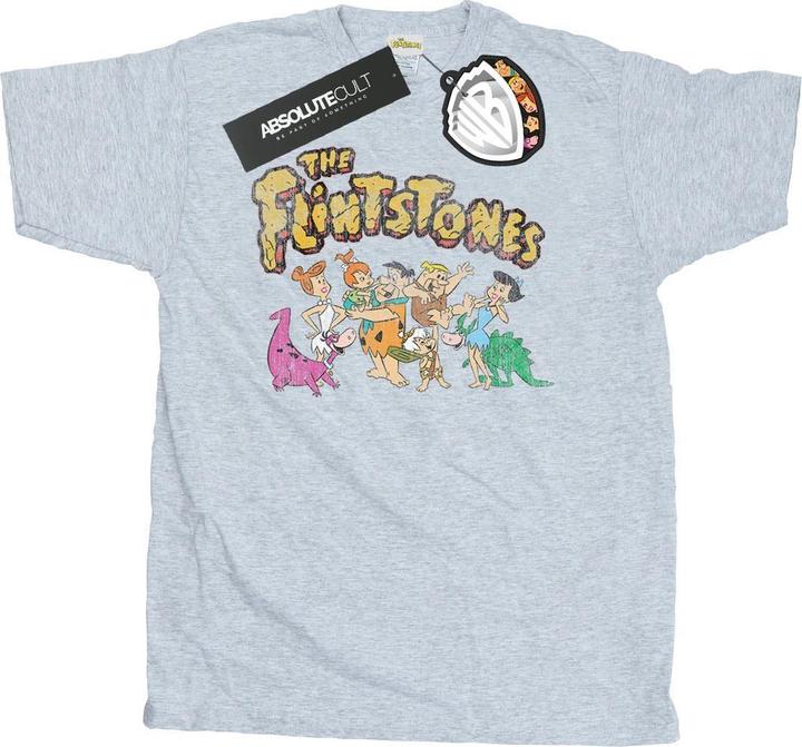 Actual product image The Flintstones Mens Group Distressed T-Shirt (L)