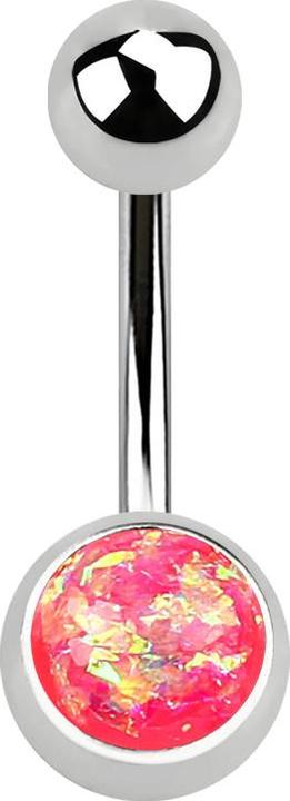Produktbild Star Piercing Banane silber mit Opal Glitter pink (Chirurgenstahl 316L, ohne Messing)