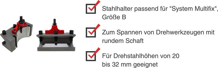Actual product image Paulimot Stahlhalter mit Prisma passend für "System Multifix", Grösse B