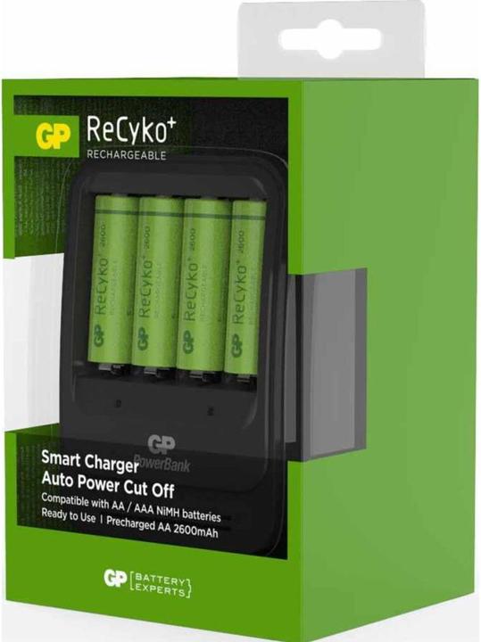 Produktbild GP Batteries ReCyko+ PB570 Smart Charger (4 Stk., AA, AAA, 2600 mAh, Ladegerät inkl. Akku)