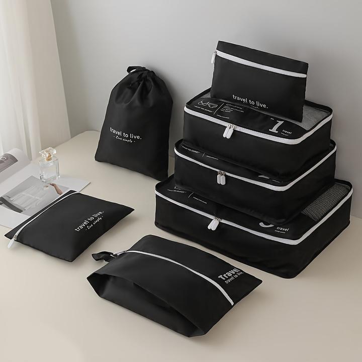 Produktbild Only-Bags.Store 7 Stück Packwürfel für Koffer, leichtes Reisegepäck Packing Organizer, Kompression Lagerung Schuhe