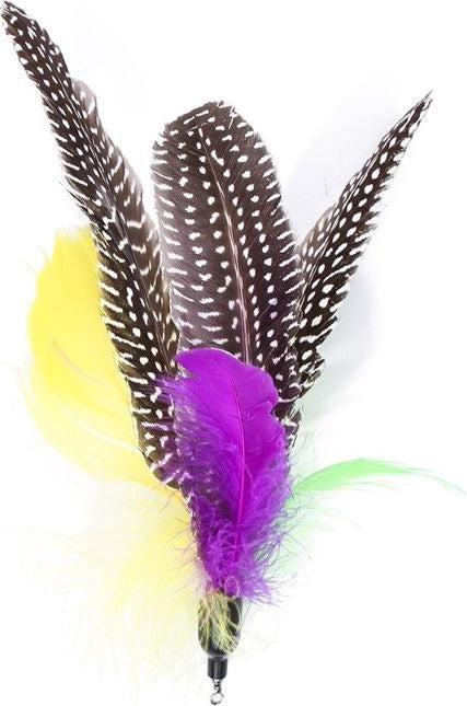 Immagine prodotto Hermex Katzenangel mit Federanhänger Katzenspielzeug Plüschwedel Katzenstab (Catmint giocattolo)